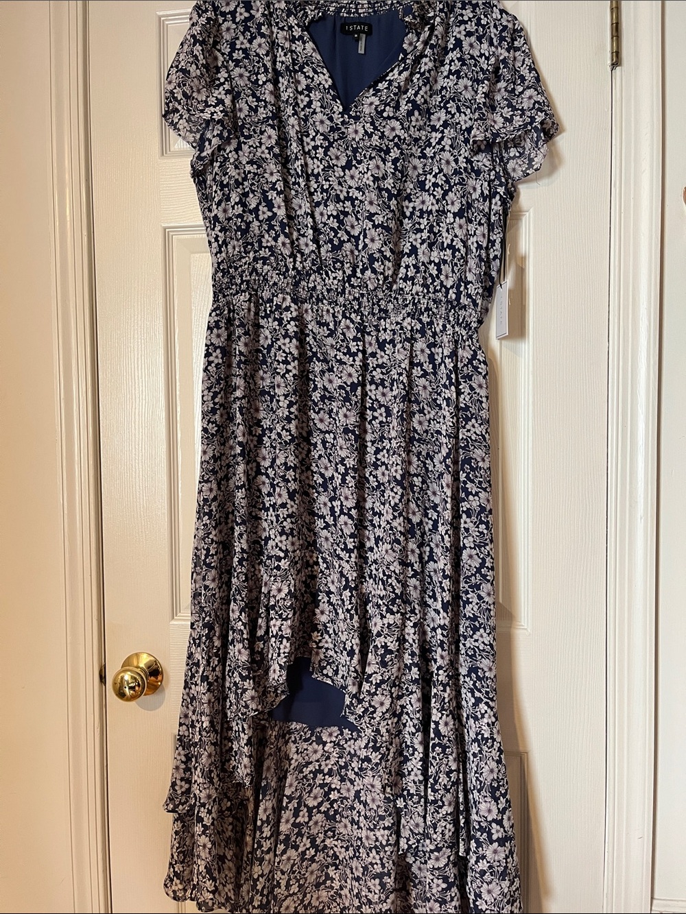 1. State Navy and White Floral Maxi Dress